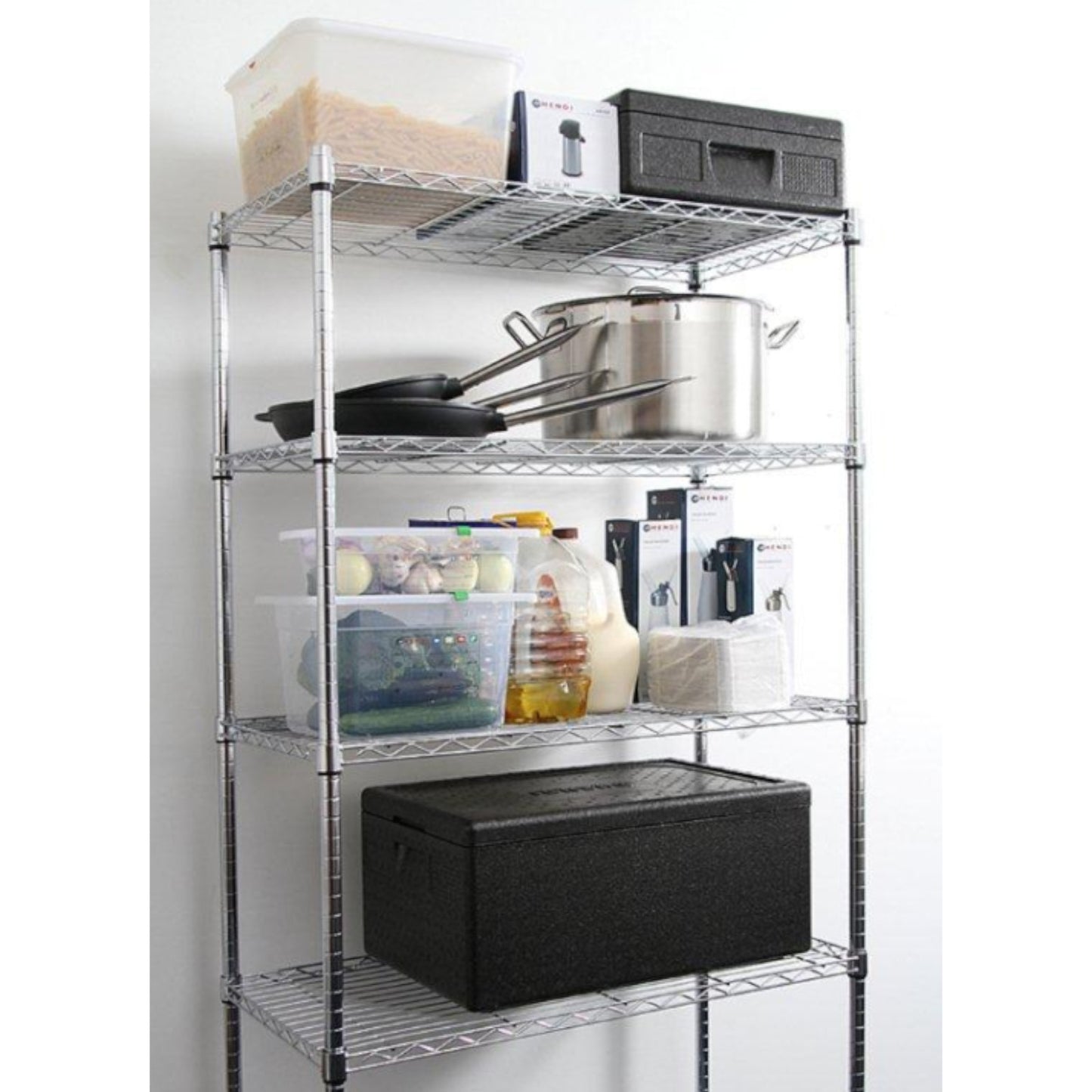 Industrial Shelving – 5-shelf screwed warehouse shelf, black, 91x45x183 cm - Carlat