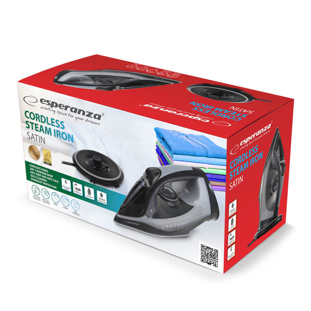 Esperanza Irons – EHI011 Esperanza Cordless Steam Iron, Satin Ceramic, 2600 W – image 12