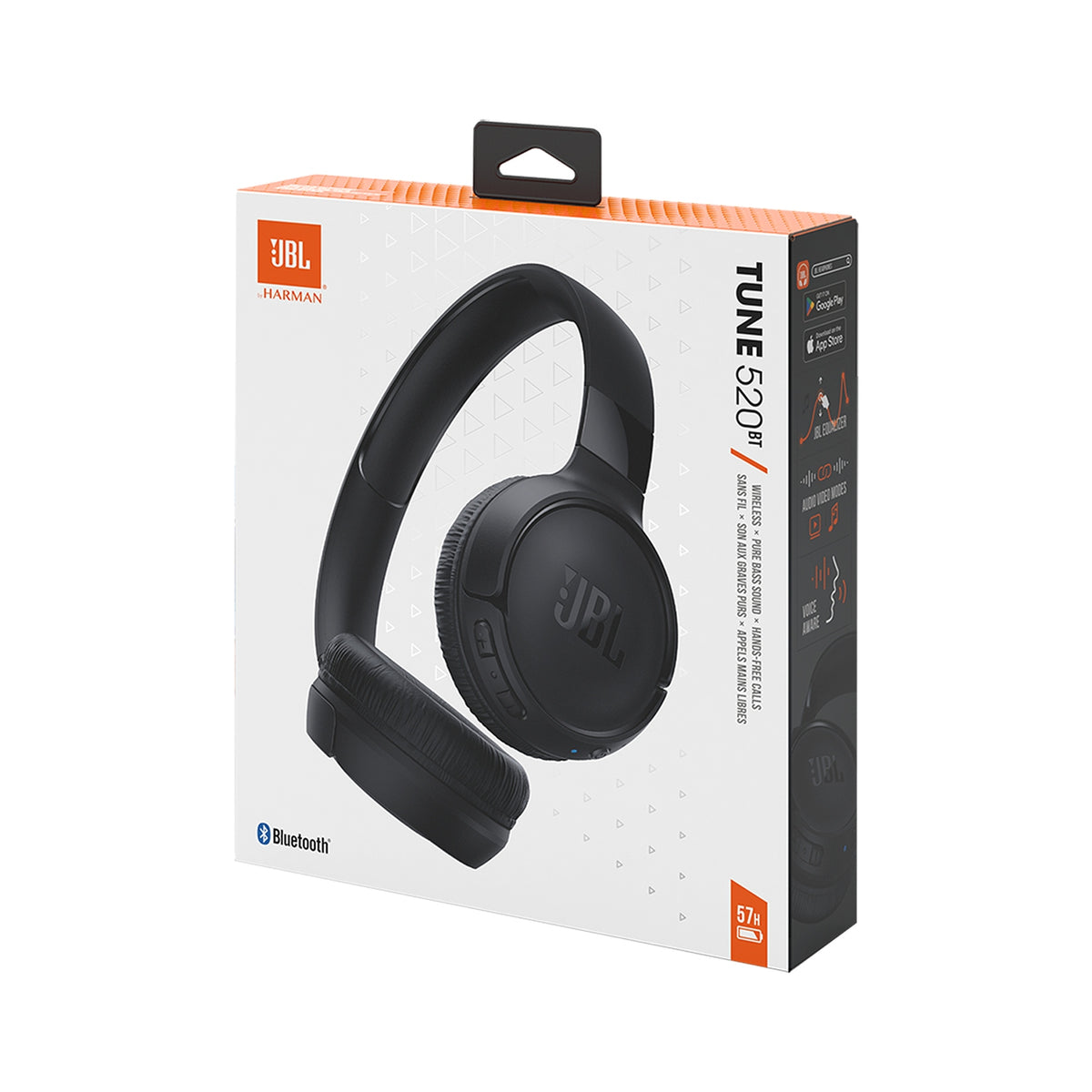JBL Tune 520BT Bluetooth wireless over-ear headphones - black - Carlat