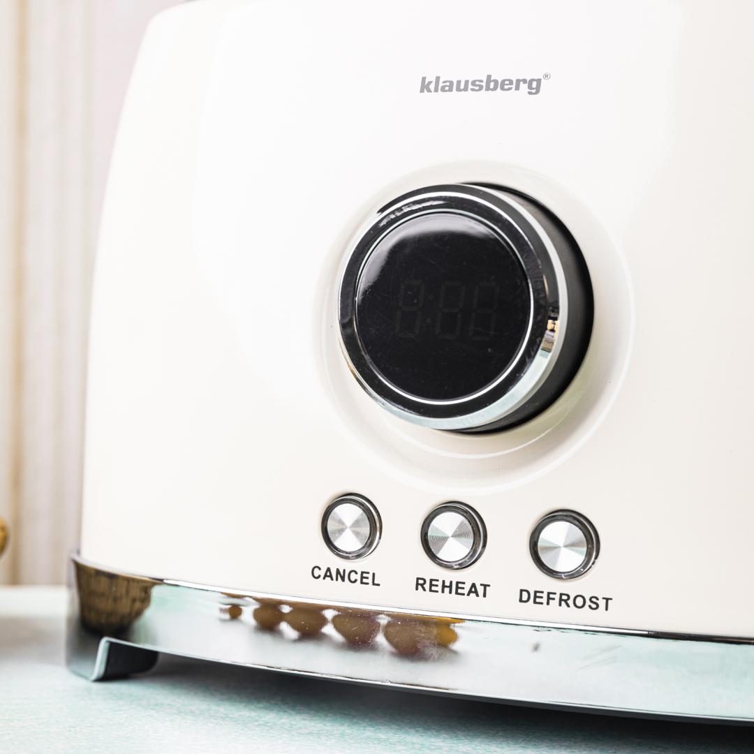 Klausberg Kitchen Accessories – 2-slice toaster, beige, retro, LED display, Klausberg – image 16