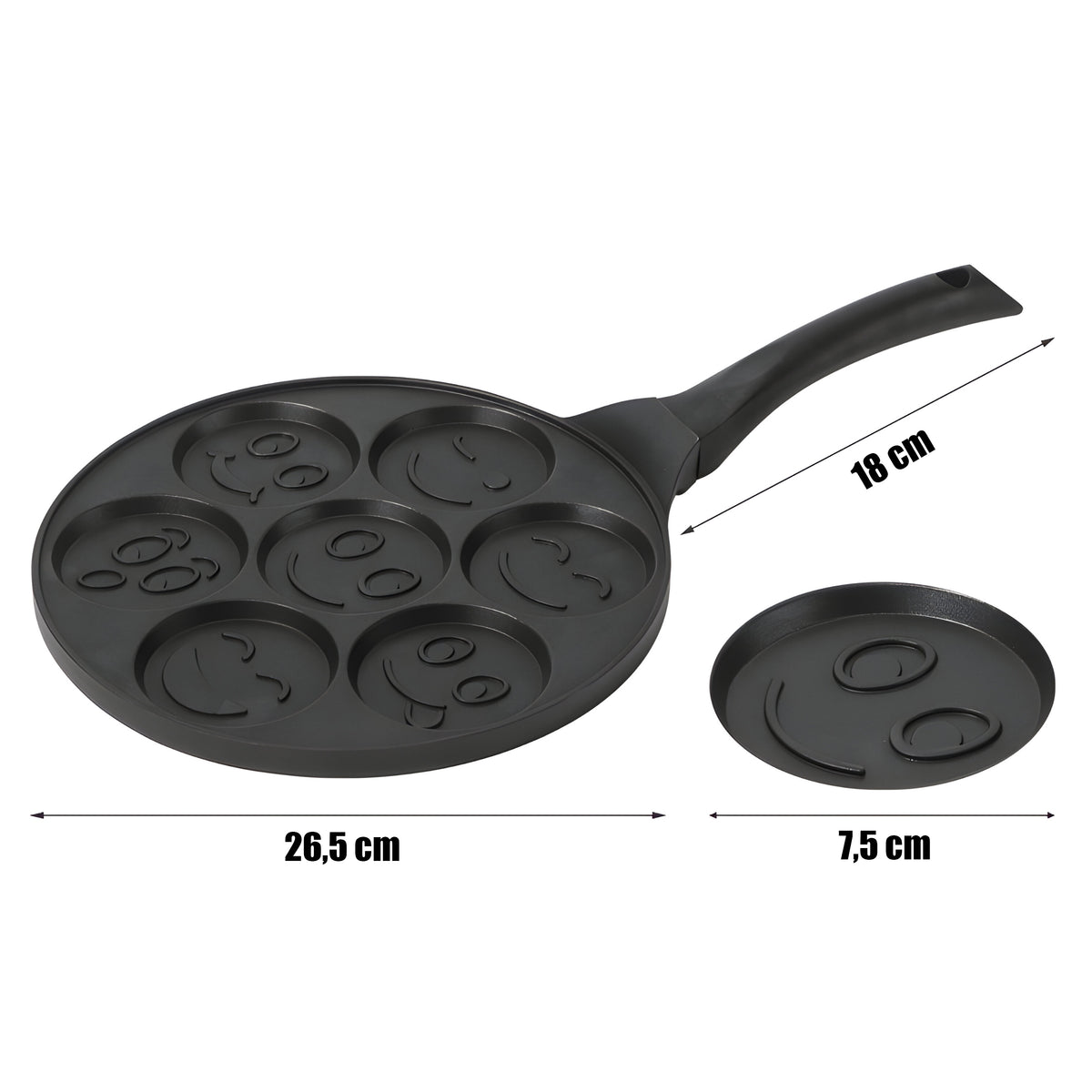 RTO Kitchen Accessories – 26 cm Non-Stick Pancake Pan with Smile-Shaped Molds – image 4