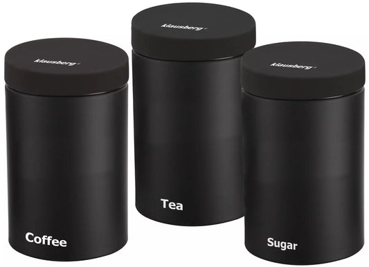 Kitchen Accessories – Containers, steel, black, set of 3, Klausberg - Carlat