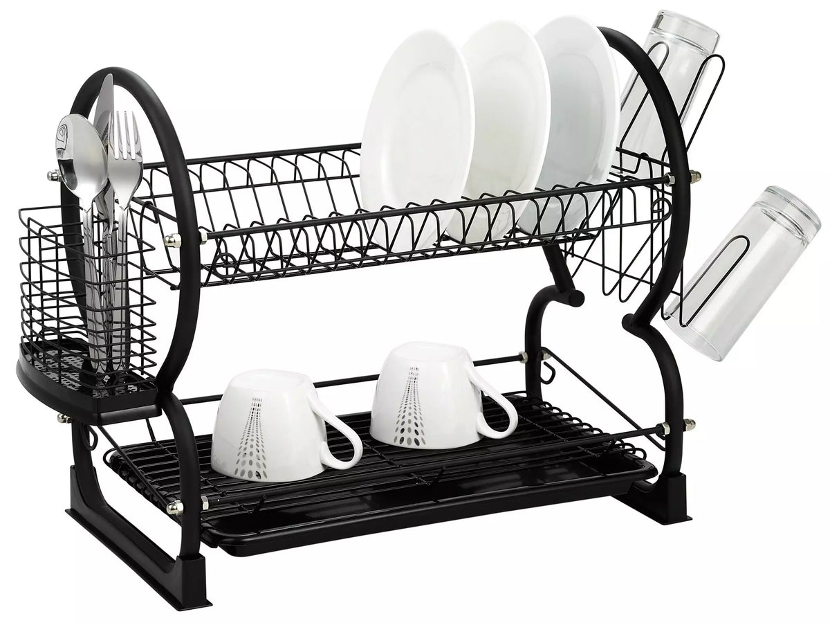 Kitchen Accessories – Dish rack, steel and plastic, black Kinghoff - Carlat