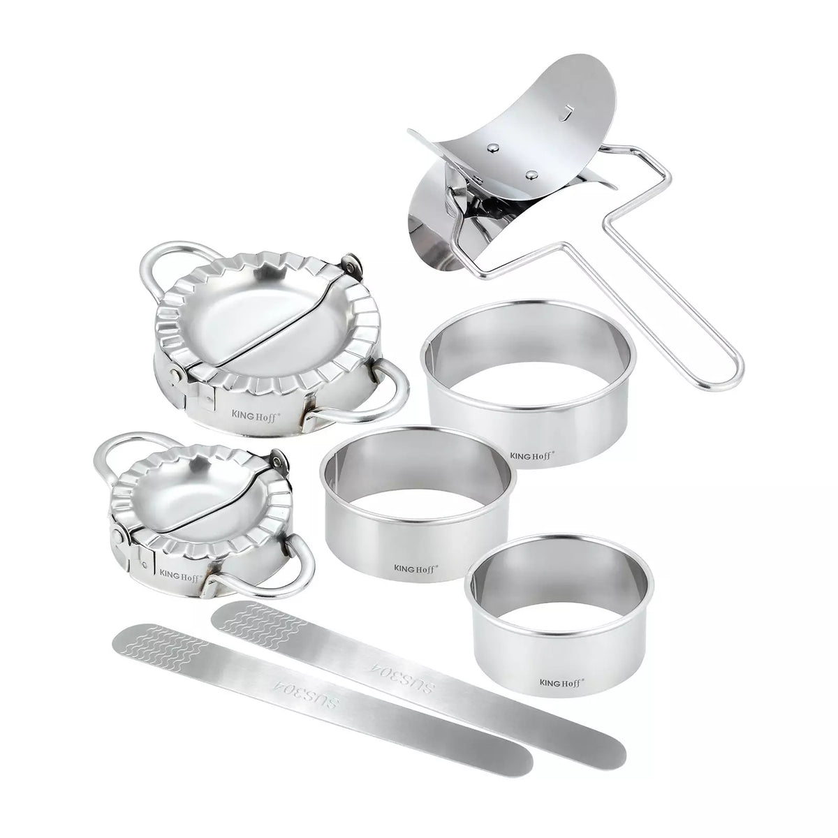 KINGHoff Kitchen Accessories – Dumpling-making tool set, 8 pieces, Kinghoff steel