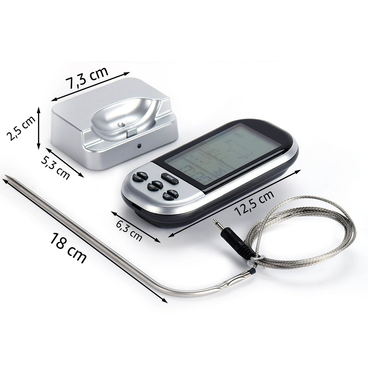 Kitchen Accessories – Wireless LCD Thermometer for Grills and Home Smokers - Carlat