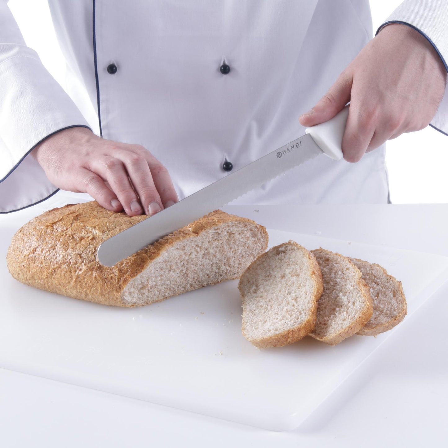 Kitchen Knives – HACCP bread knife 385mm - white - Carlat