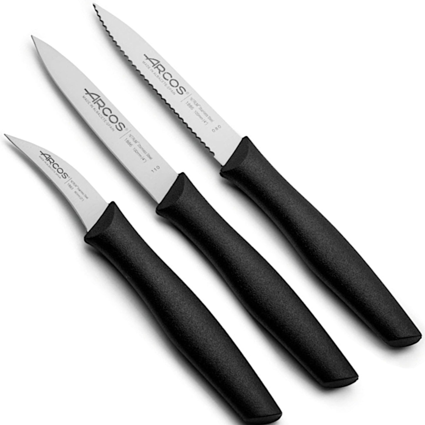 Kitchen Knives – Set of peeling knives smooth curved serrated - Carlat