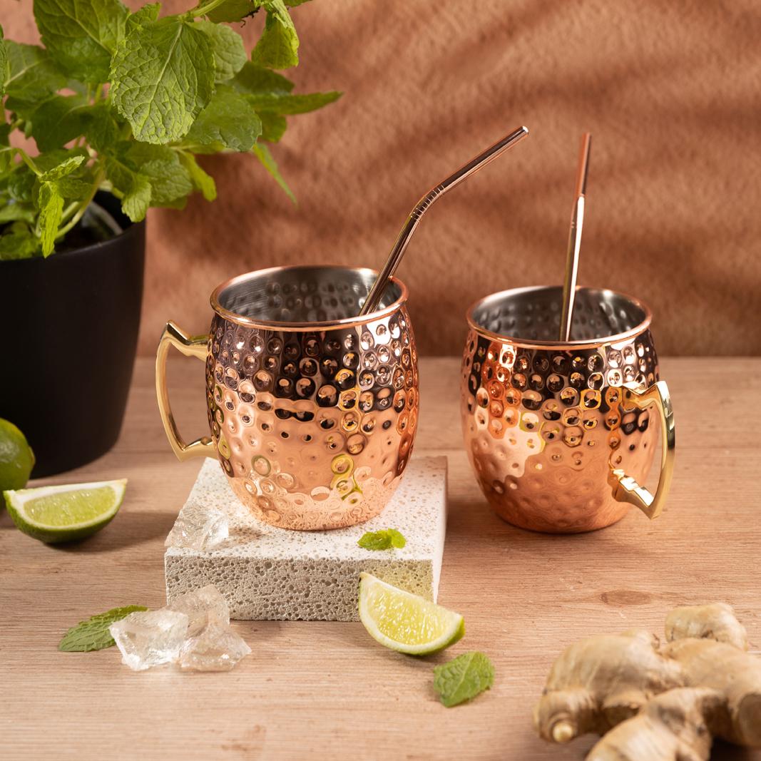 KINGHoff Kitchen – Moscow Mule Mug Set, 2×500 ml, 2 straws, Kinghoff – image 15