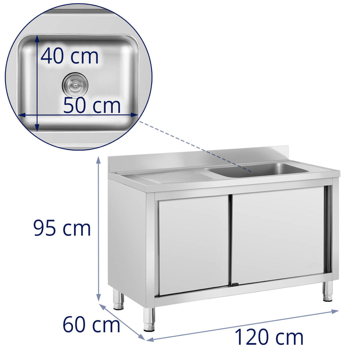 Kitchen & Utility Sinks – Single-bowl catering pool sink - Carlat