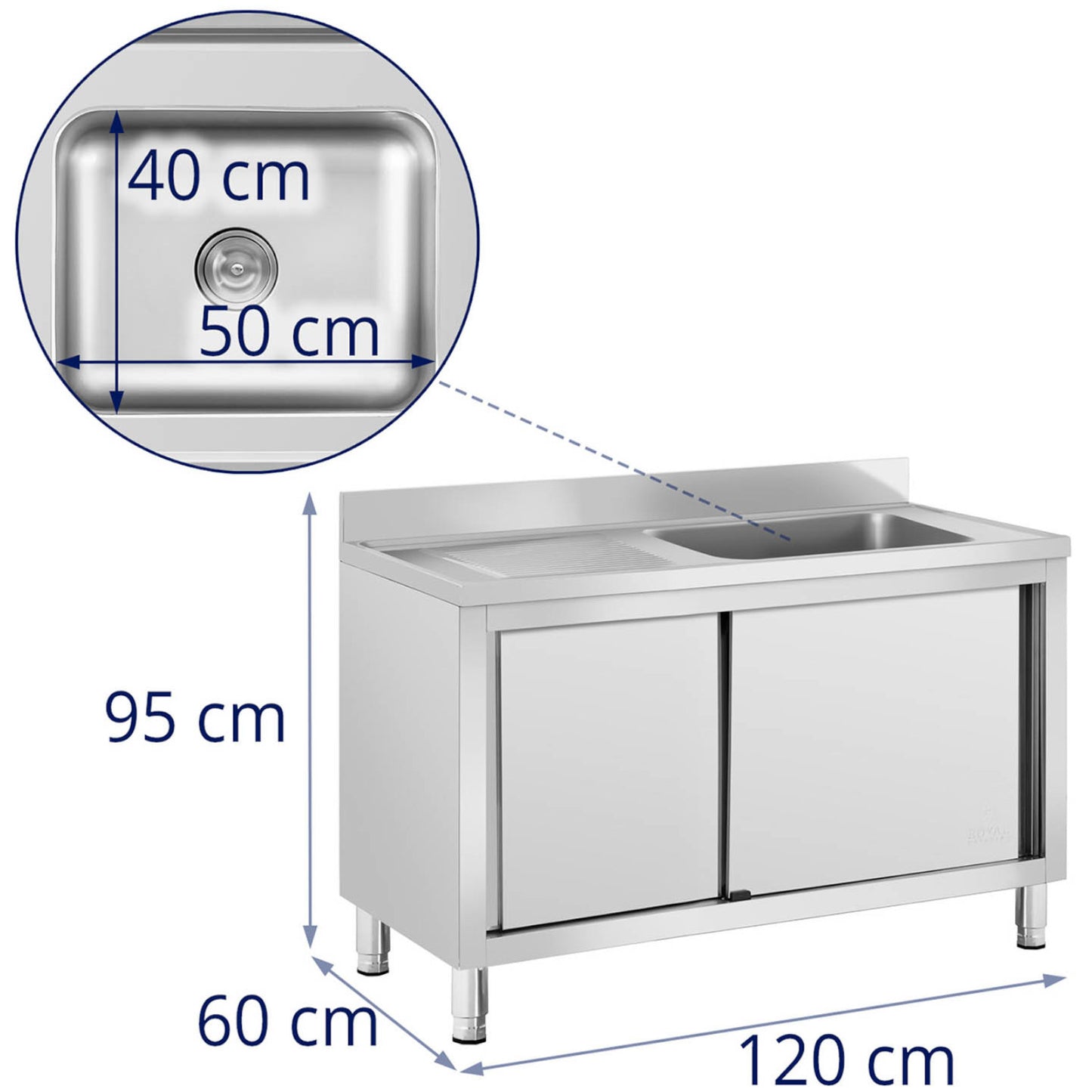 Kitchen & Utility Sinks – Single-bowl catering pool sink with - Carlat