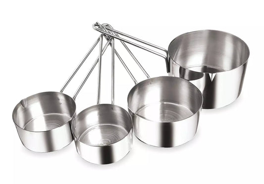 Kitchen measuring cups, stainless steel, 4-piece set: 60/80/125/250 ml, Kinghoff - Carlat