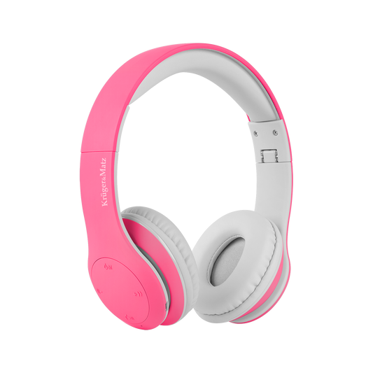 Kruger&Matz Street Kids Wireless Over-Ear Headphones for Kids, Pink - Carlat