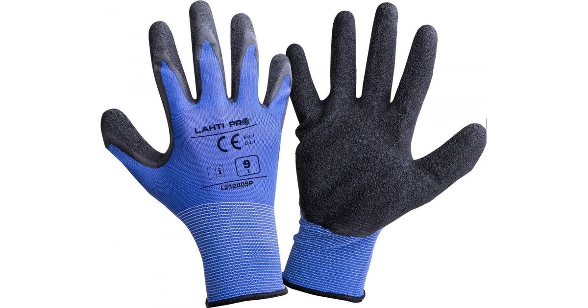 Lahti Pro L211607K Black and Blue Latex Gloves, Size 7 - Carlat