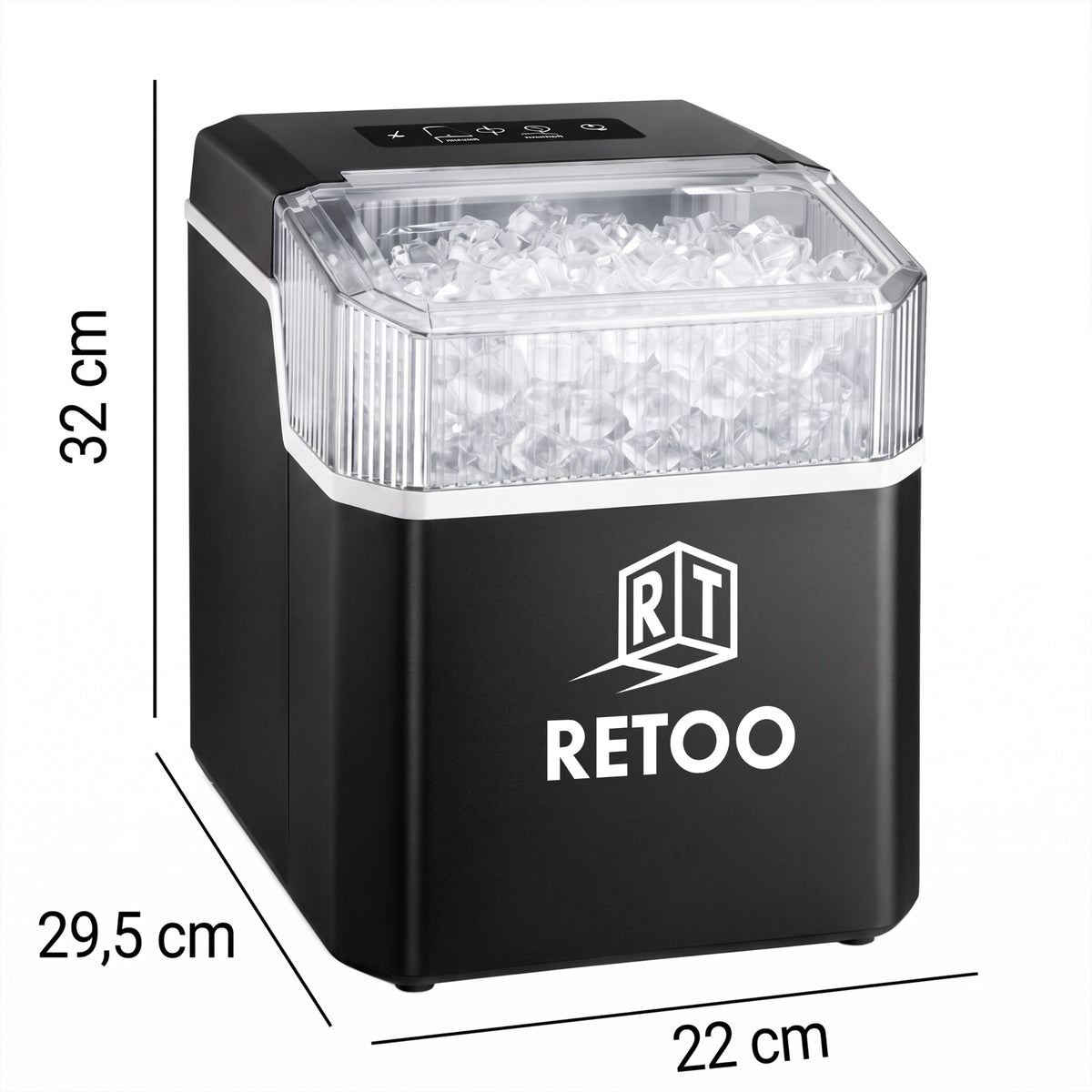 Large Silver 150W Home Ice Cube Maker - Ice Cube Machine for Beverages - OR1322 - Carlat
