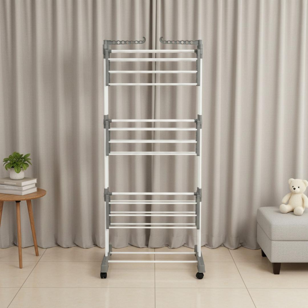 Large clothes drying rack, 3 tiers, foldable, extendable, Kinghoff KH-2044 - Carlat