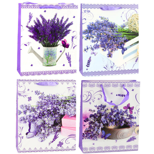 Lavender Paper Gift Bag, 32 x 26 x 12 cm - Carlat