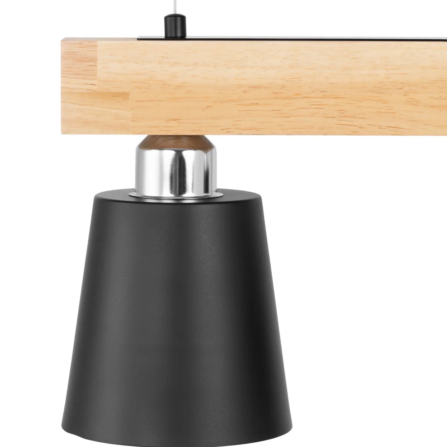 Lighting – 3-point E27 hanging ceiling lamp - wooden beam - Carlat