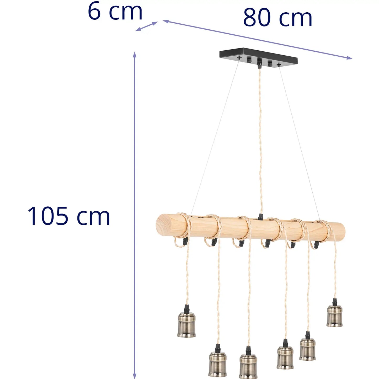 Lighting – LOFT hanging ceiling lamp, 6 points E27 - Carlat
