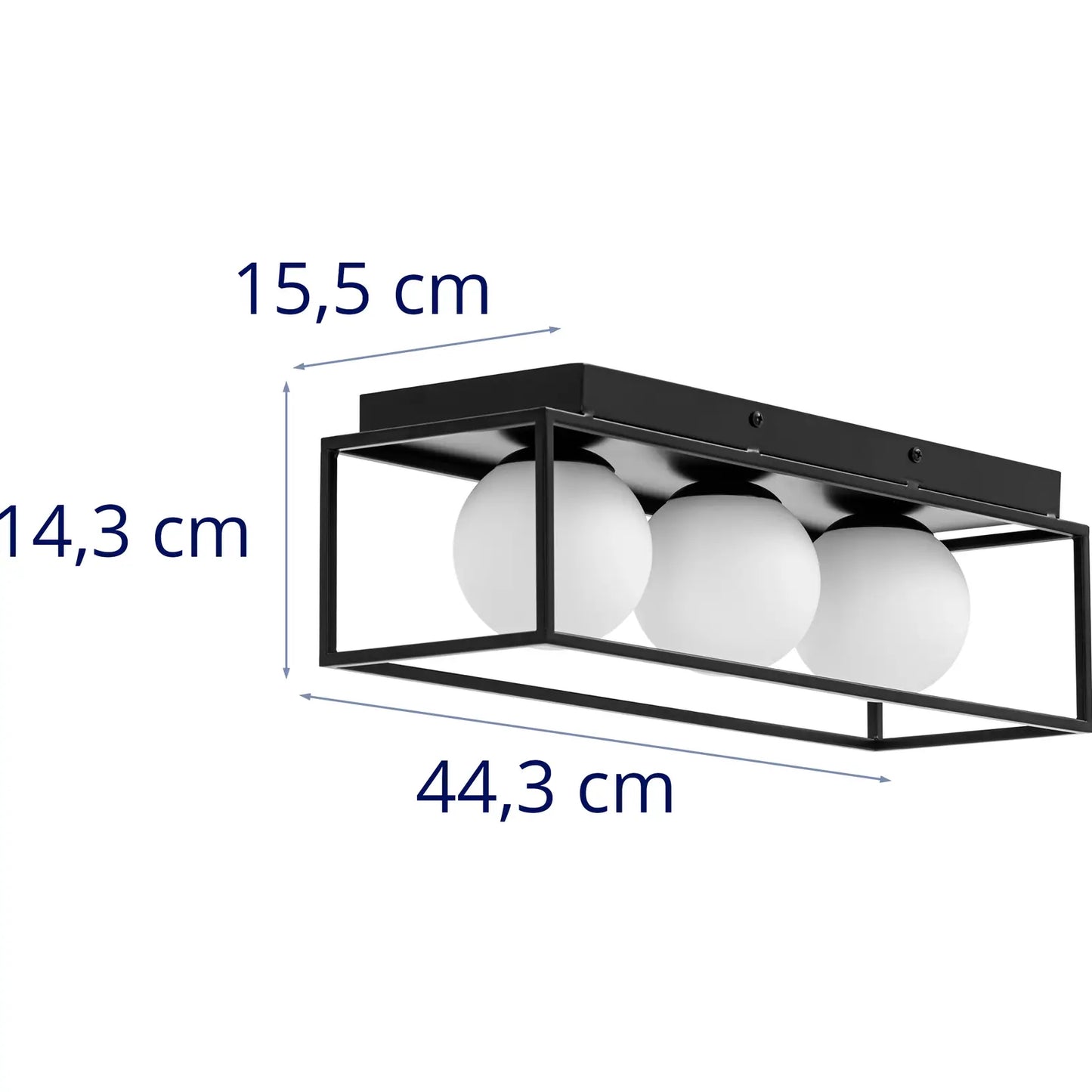 Lighting – Modern 3-point E9 ceiling lamp - glass balls - Carlat