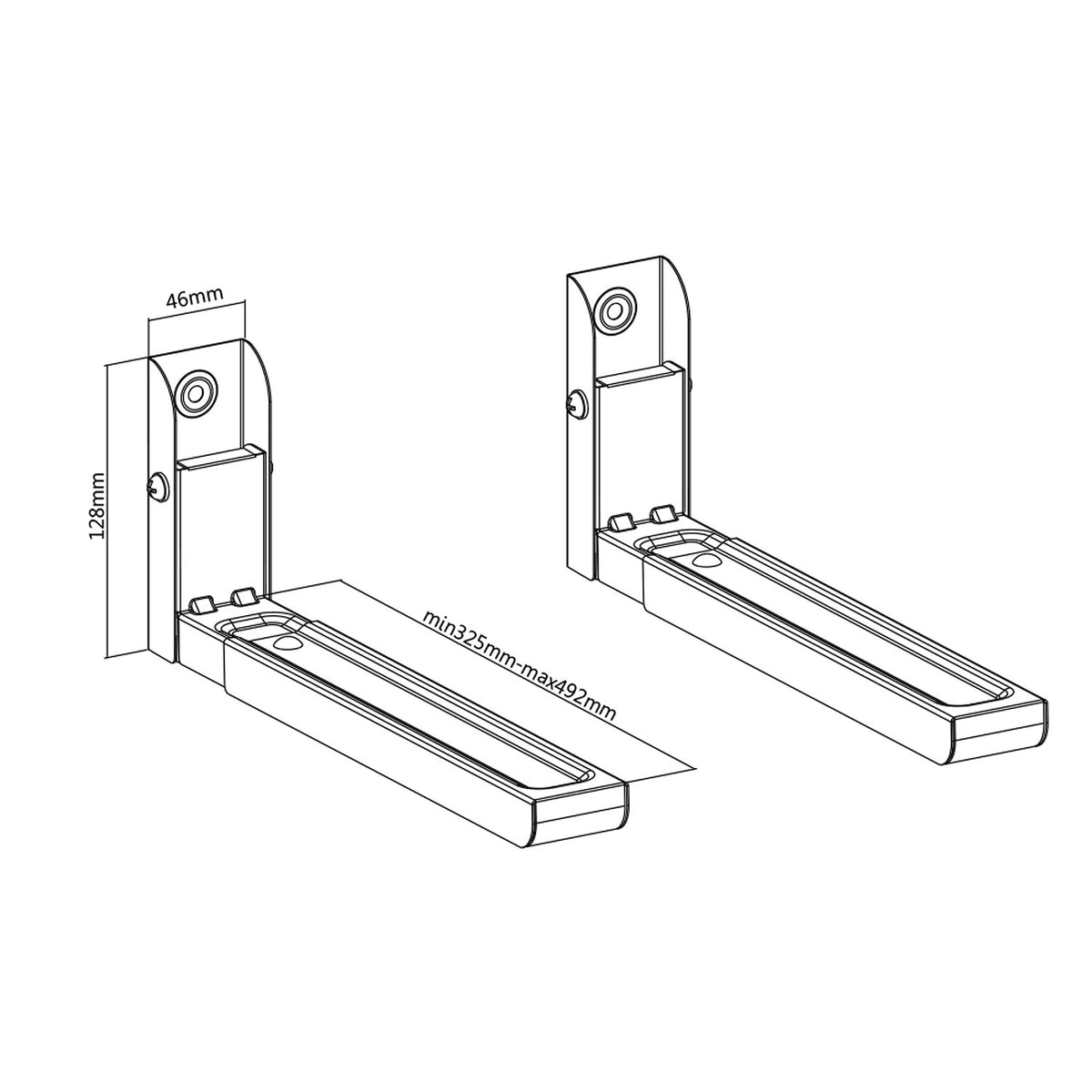 Maclean Microwave Mount/Hanger, Foldable, Up to 30 kg, White MC-915 W - Carlat