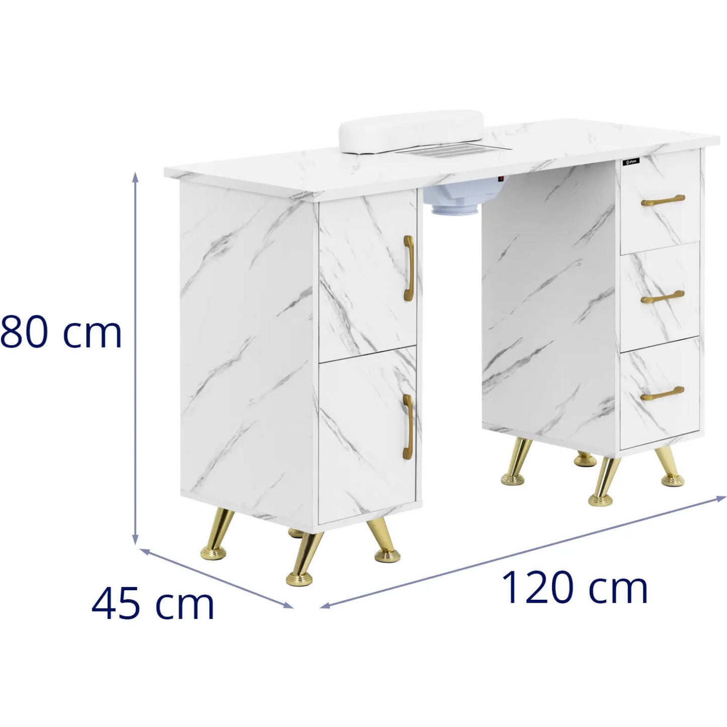 Massage Tables – Cosmetic manicure desk with absorber, 3 drawers, - Carlat