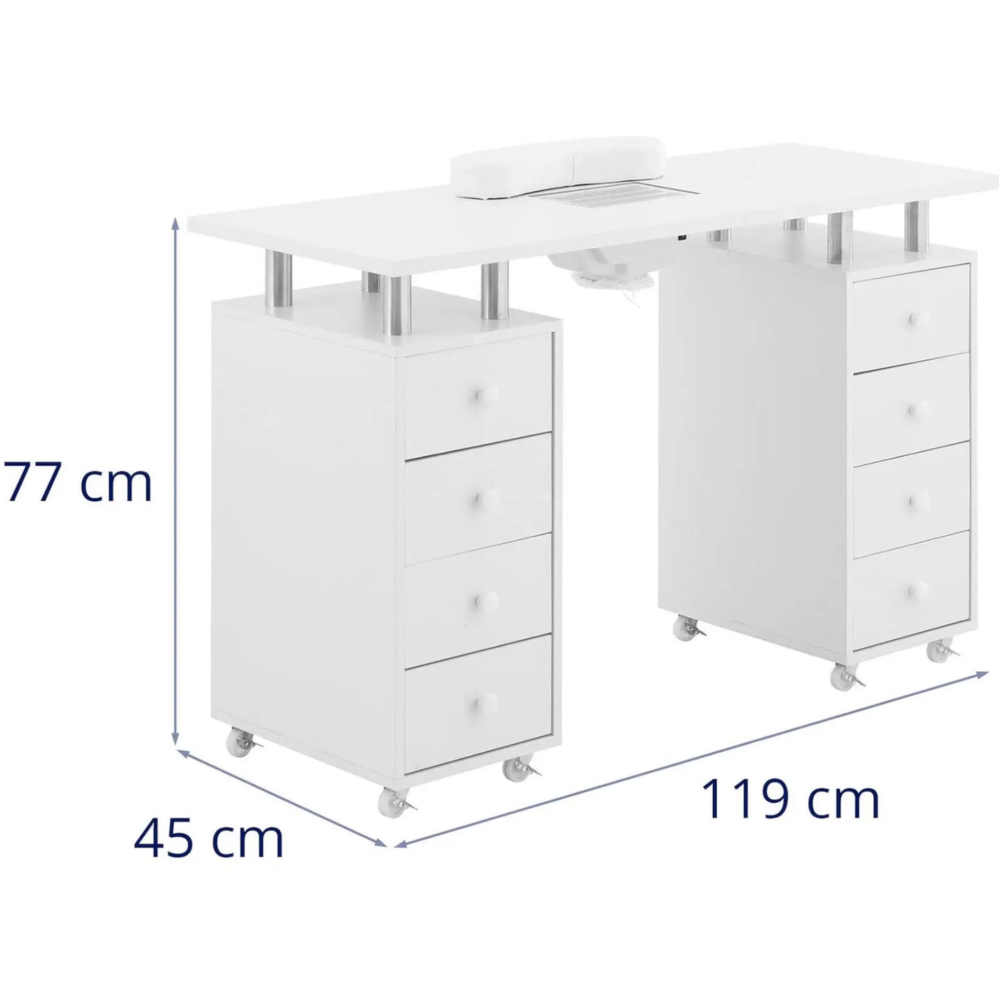 Massage Tables – Cosmetic manicure desk with absorber 8 drawers - Carlat