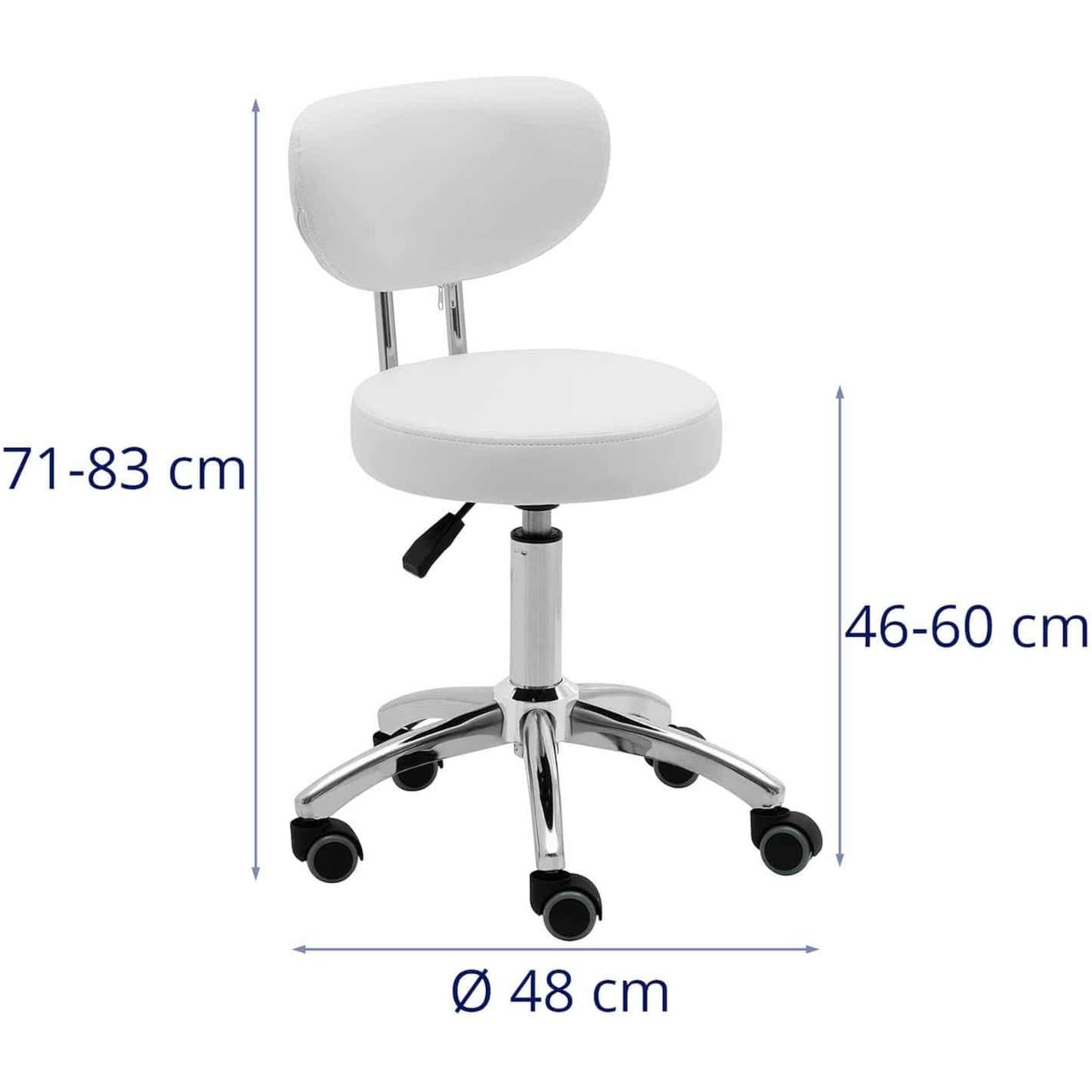 Massage Tables – Cosmetic stool chair with backrest on wheels - Carlat