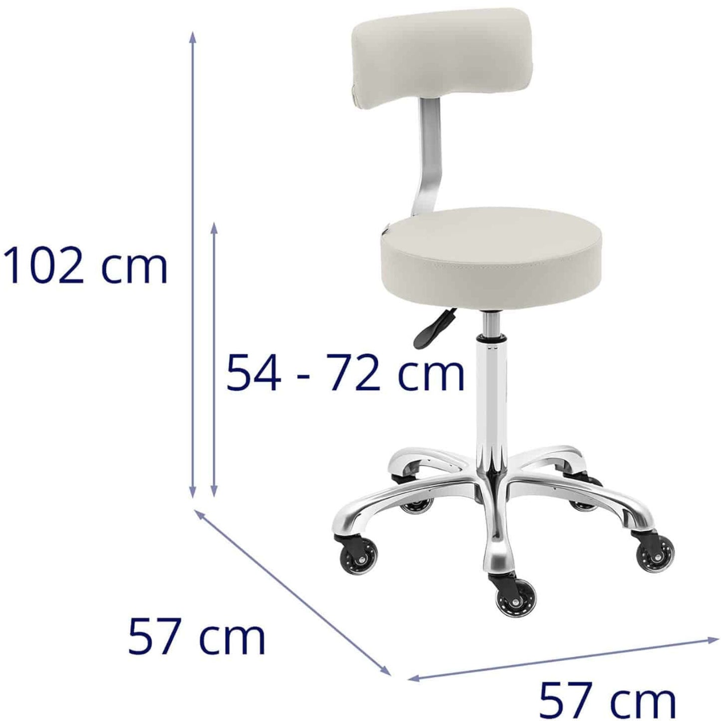 Massage Tables – Cosmetic stool chair with backrest on wheels - Carlat