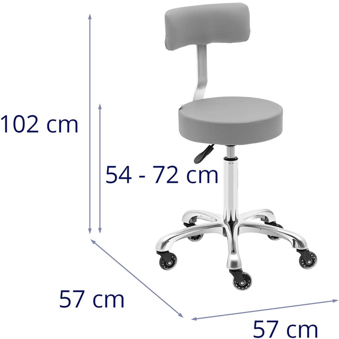 Massage Tables – Stool chair, cosmetic stool with backrest on - Carlat