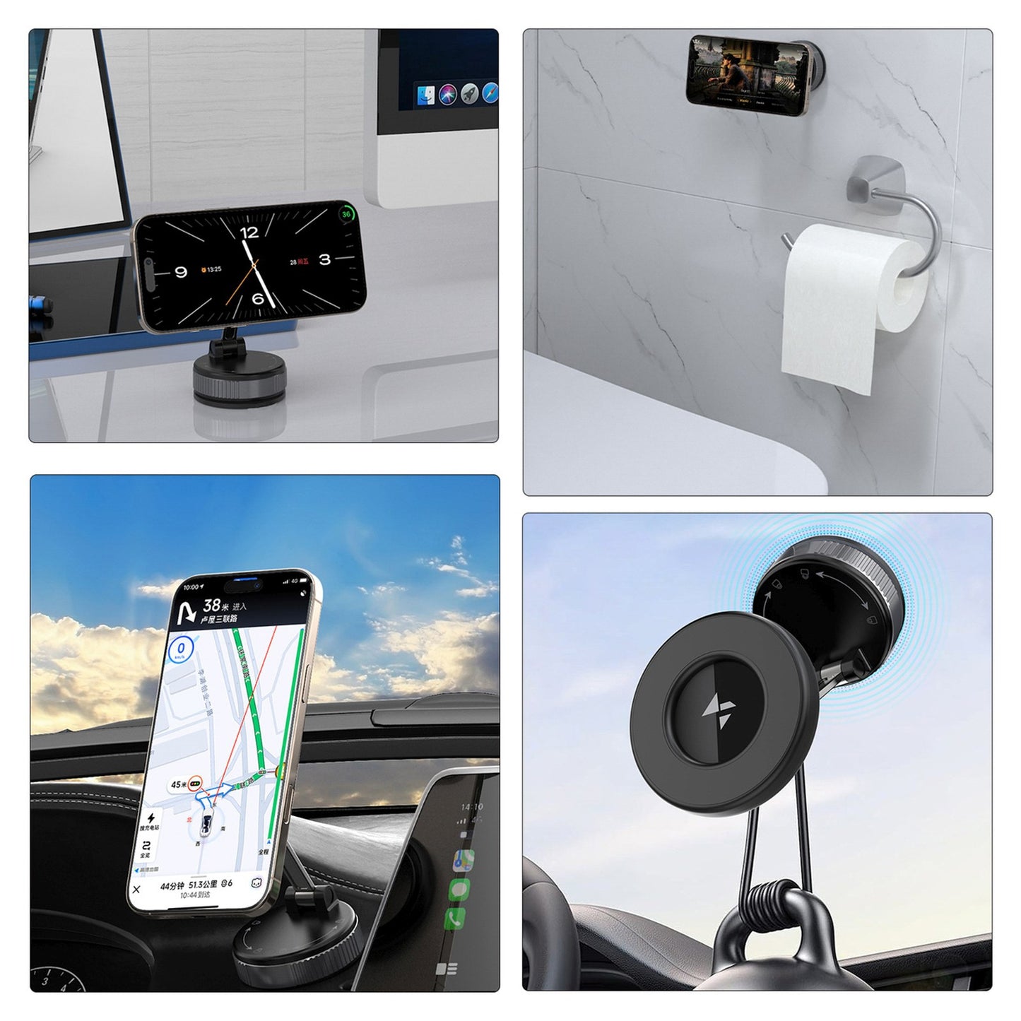 Mobile Phone Stands – Magnetic car holder for dashboard, glass - Carlat