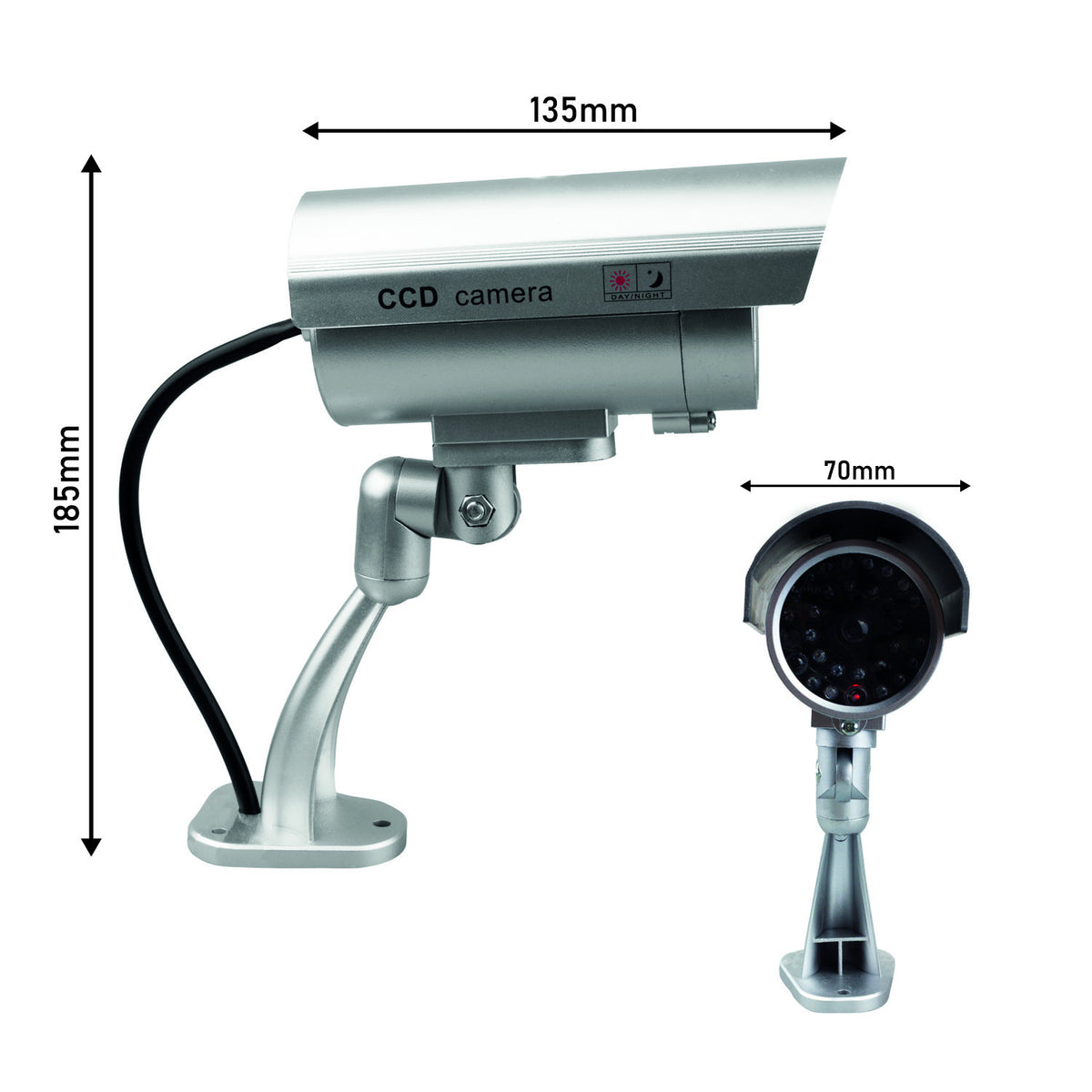 Mock-ups – Dummy tube camera, IR LEDs, silver, IR9000S - Carlat