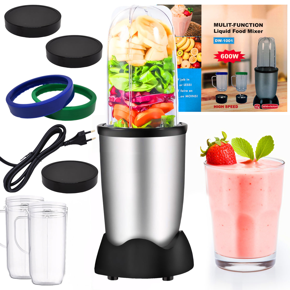 RTO Multifunctional Stand Mixer with Blender Jar and 2 Drinking Cups Set - e606 – image 4