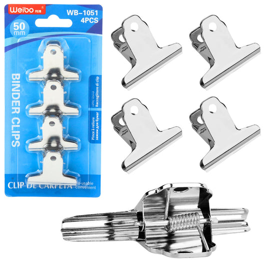 Office Supplies – Set of Metal Paper Clips, 4-Piece, 50 mm - Carlat