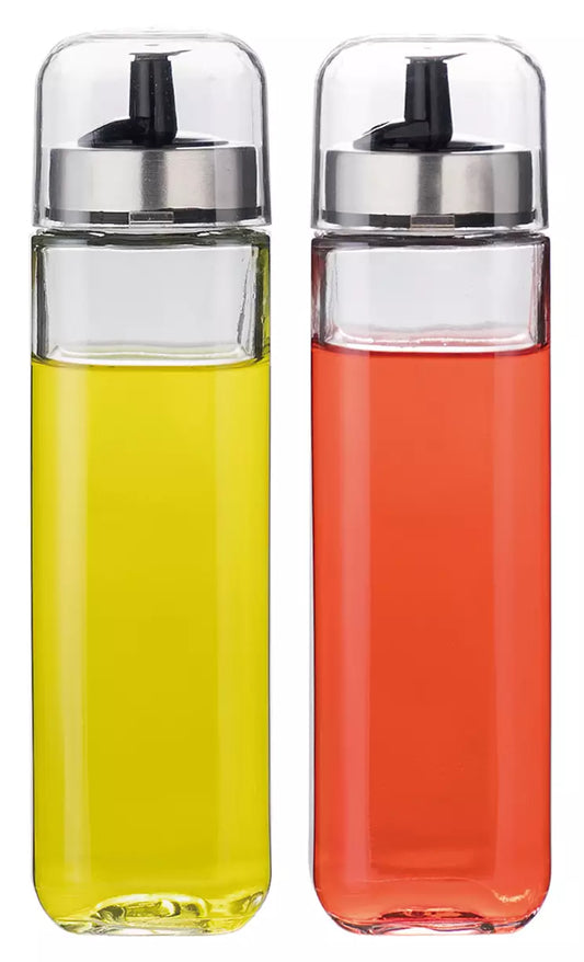 Oil and Vinegar Set, Glass and Stainless Steel by Kinghoff - Carlat