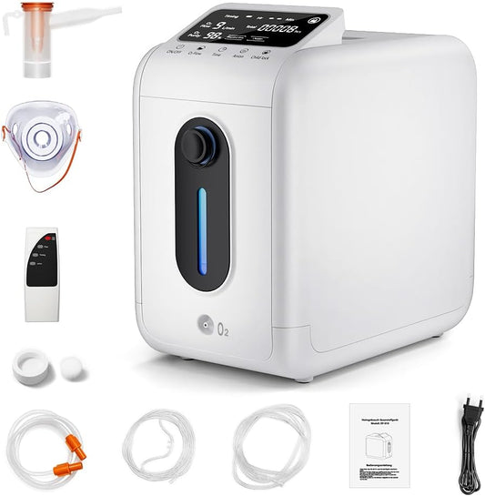 Oxygen Concentrator, 1-9/min Oxygen Concentrator with Remote Control, Child Lock, Suitable for Home and Travel - Carlat