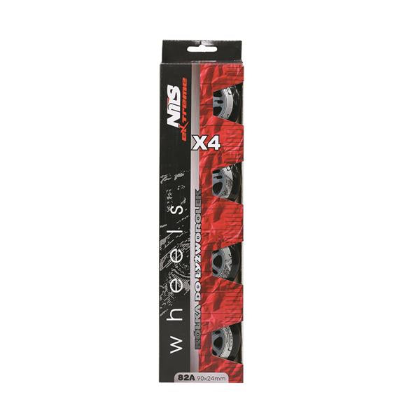 PU 90x24 82A BLACK WHEELS (4 pcs) NILS EXTREME - Carlat