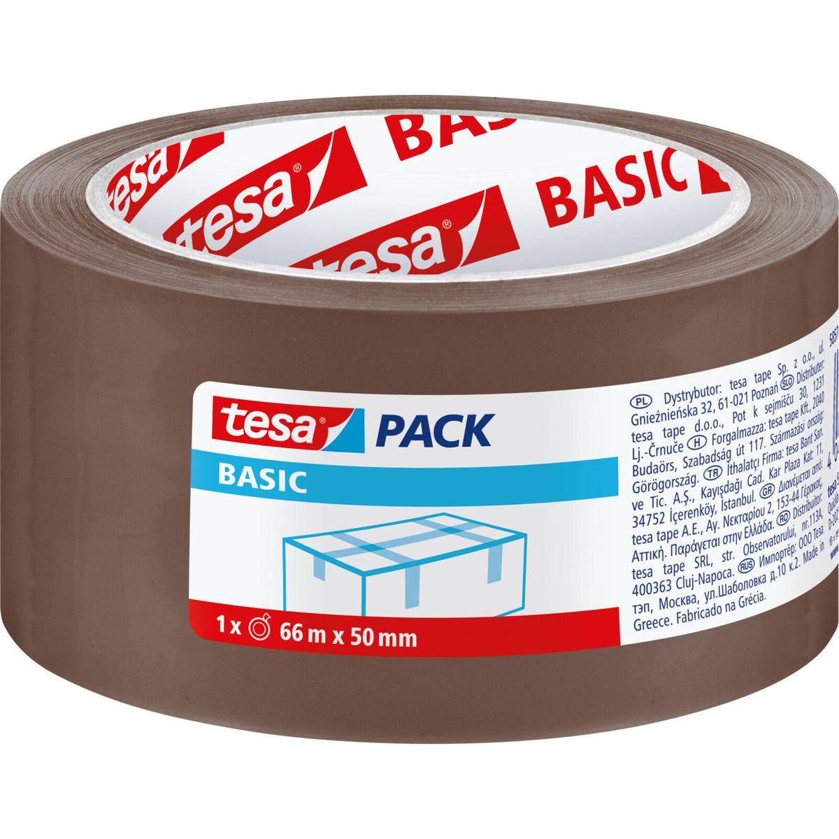 Packaging – Basic Packaging Tape, 66 m x 50 mm, Brown - Carlat