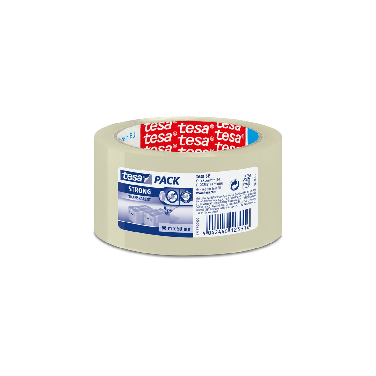 Packaging – Silent-unwinding packing tape, 66 m x 50 mm, clear - Carlat