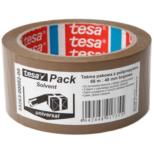 Packaging – Solvent-based packaging tape, 66 m × 48 mm, brown - Carlat