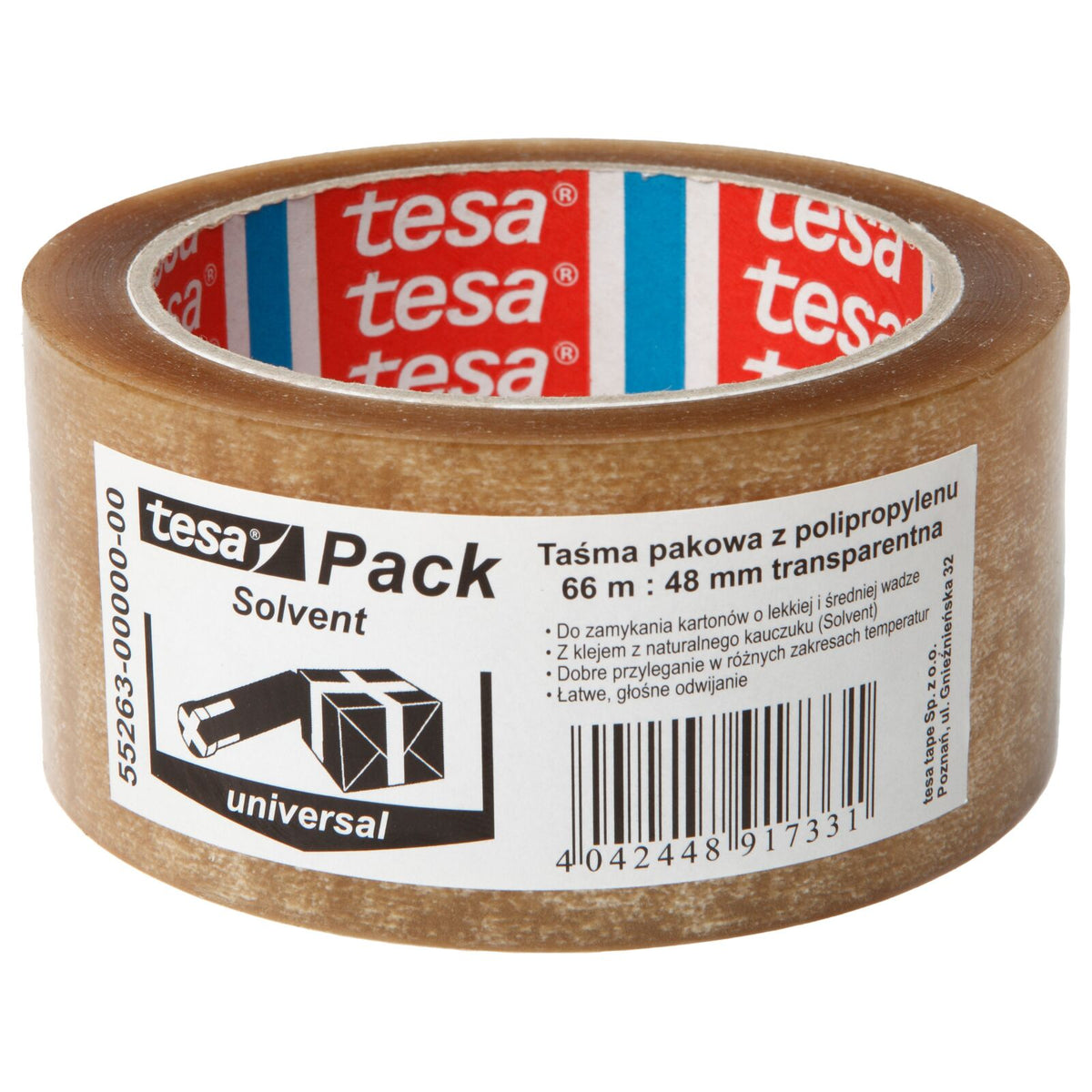 Packaging – Solvent-based packaging tape, 66 m x 48 mm, clear - Carlat