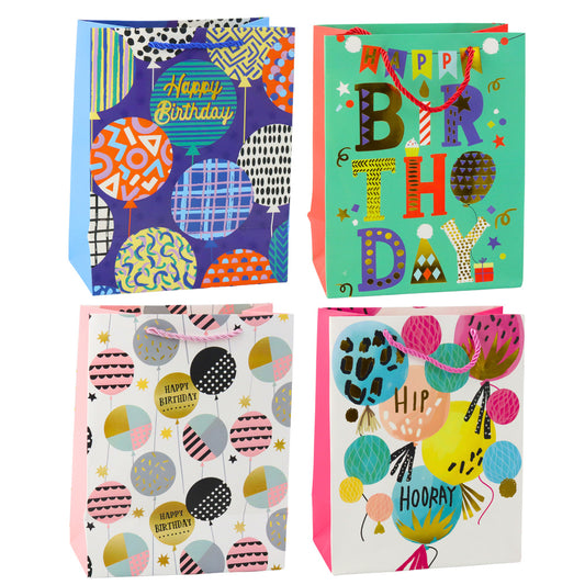 Paper Birthday Gift Bag, Various Designs, 23 x 18 x 10.5 cm - Carlat
