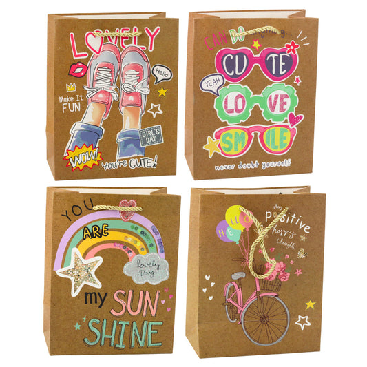 Paper Gift Bag with Colorful Designs, 23 x 18 x 10.5 cm - Carlat
