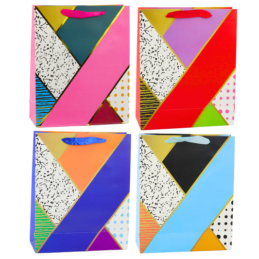 Paper Gift Bag with Geometric Patterns, 32 x 26 x 12 cm - Carlat