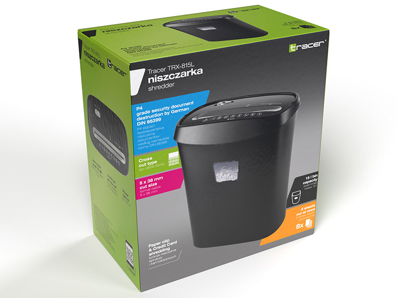 Paper Shredders, Laminators, and Supplies – TRACER TRX-815L Paper Shredder - Carlat