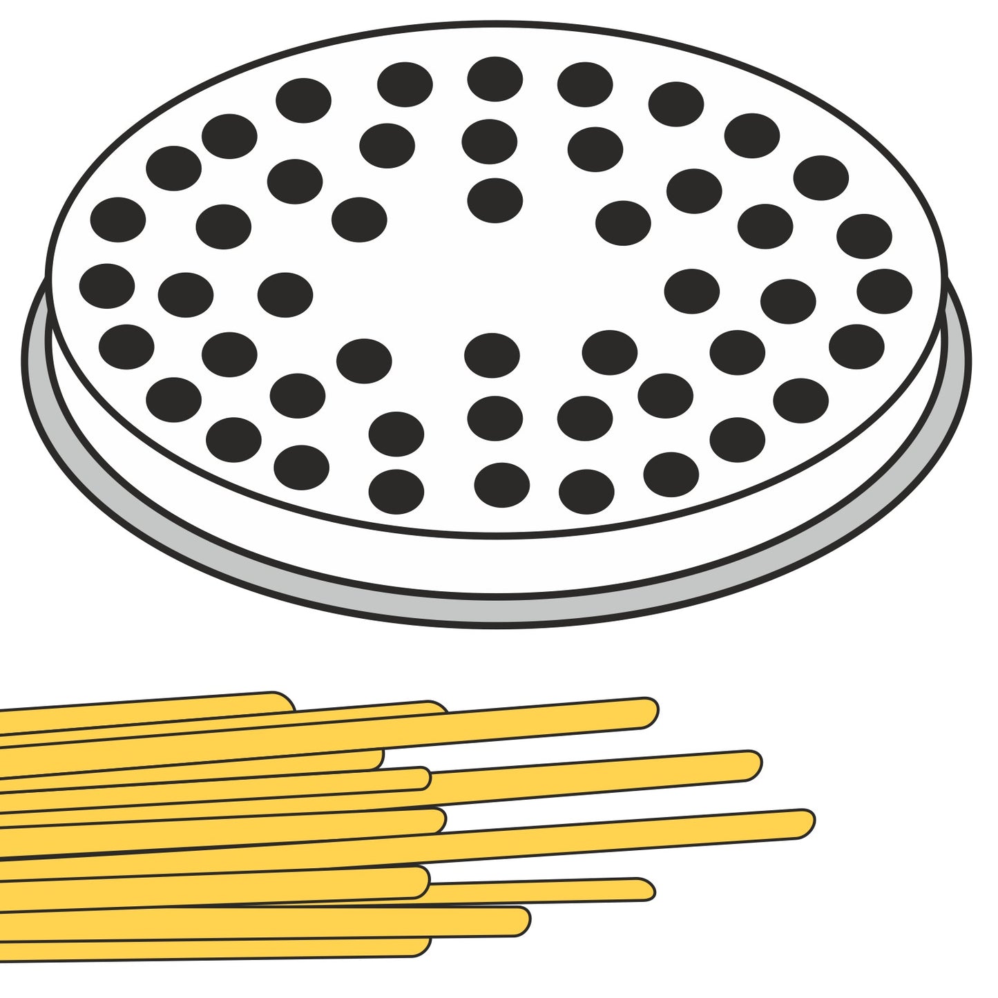 Pasta Makers – BIGOLI pasta strainer tip, thick threads, 22 - Carlat