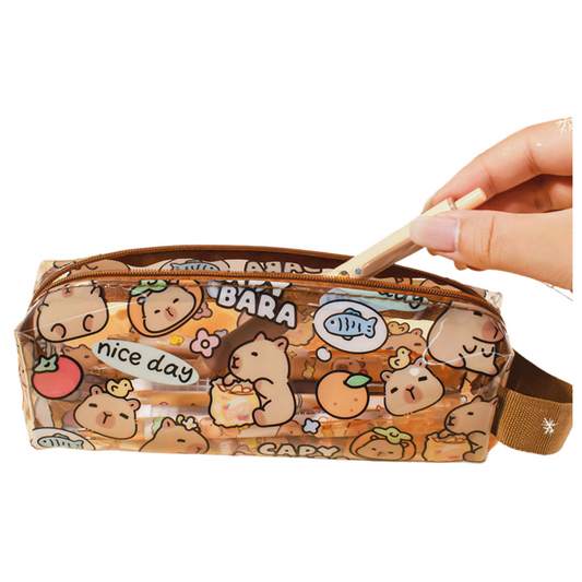Pencil – Small School Pencil Case - Kapibara Transparent 19 cm - Carlat