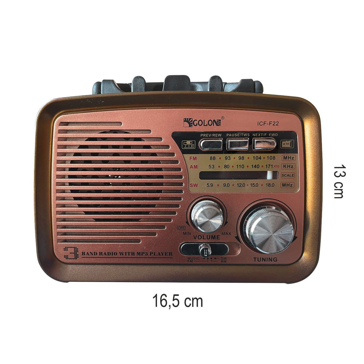 Portable, DIY Kitchen Radio (FM/AM), Battery-Powered, with Bluetooth, microSD, and USB - Carlat