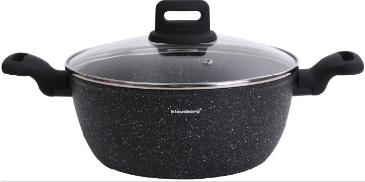 Klausberg Pots – Pot, black-marble pattern, 24 cm diameter, 3.79 L, Klausberg