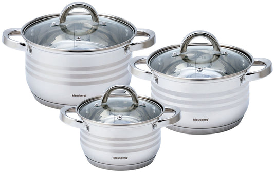 Pots and – Set of pots, 16/18/20 cm diameter, Klausberg steel - Carlat