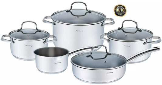 Pots and cookware sets – 9-Piece Cookware Set, Klausberg Stainless Steel - Carlat